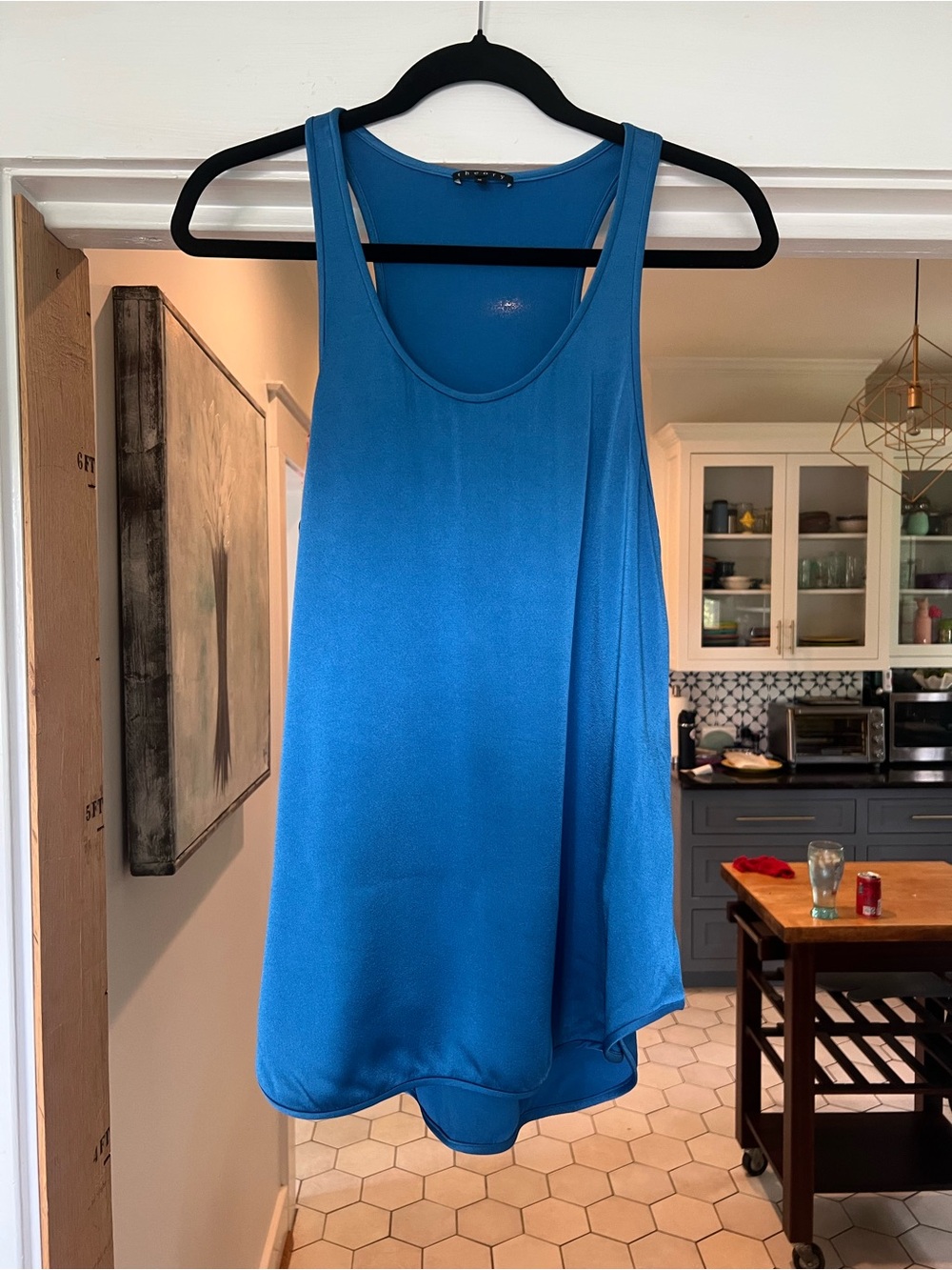 Theory Bright Blue Scoop Neck Tank Top